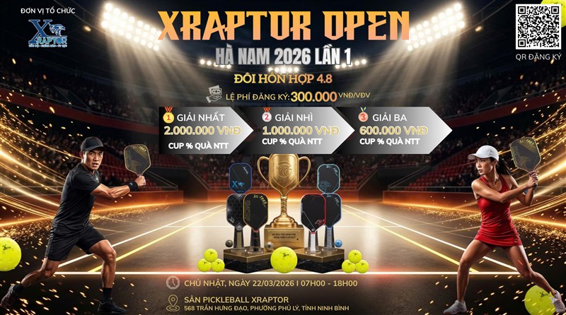 Bốc thăm Giải Pickleball Xraptor Open lần 1